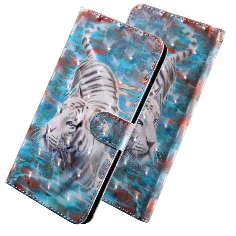 Print peněženkové pouzdro na mobil Oppo A16s/A54s - bílý tygr