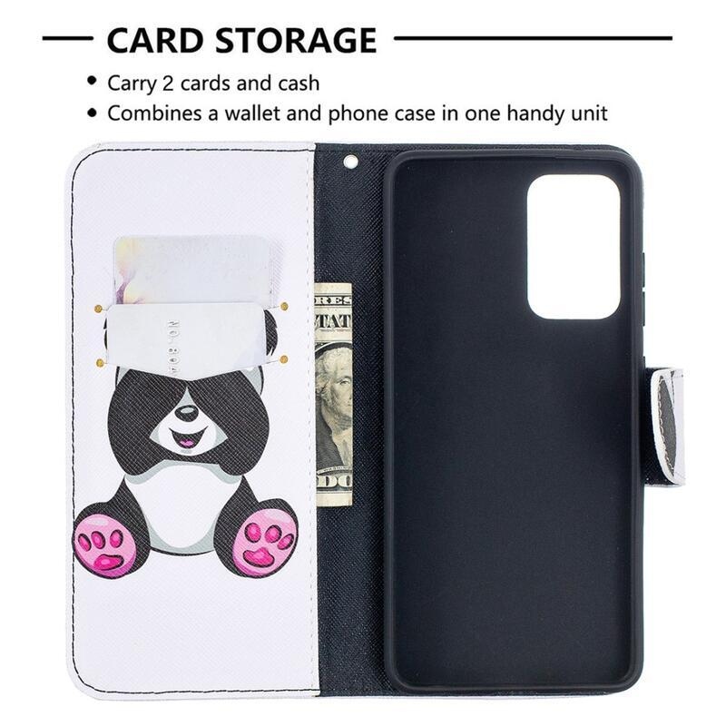 Print peněženkové pouzdro na mobil Samsung Galaxy A52 5G/4G/A52s 5G - roztomilá panda
