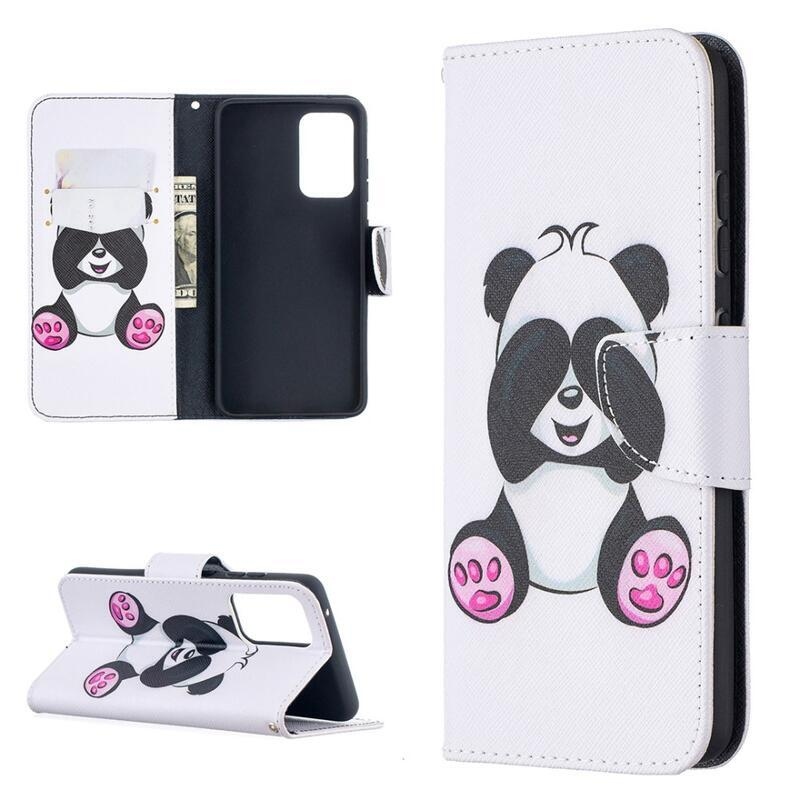 Print peněženkové pouzdro na mobil Samsung Galaxy A52 5G/4G/A52s 5G - roztomilá panda