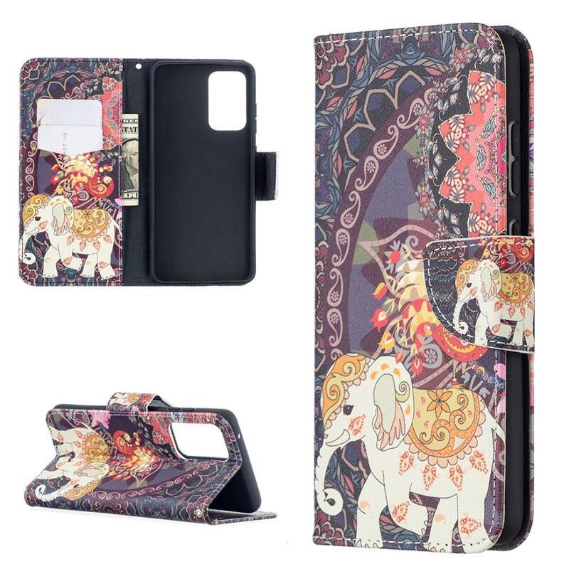 Print peněženkové pouzdro na mobil Samsung Galaxy A52 5G/4G/A52s 5G - slon