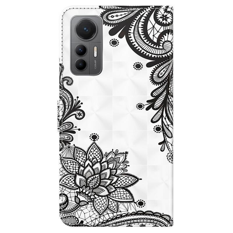 Print peněženkové pouzdro na mobil Xiaomi 12 Lite - krajkový květ