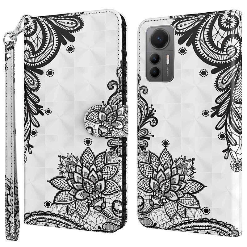 Print peněženkové pouzdro na mobil Xiaomi 12 Lite - krajkový květ