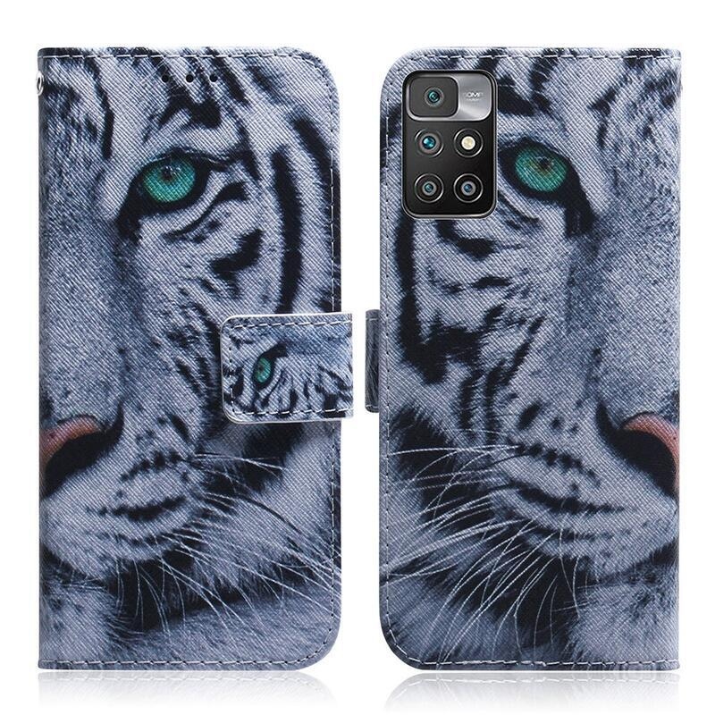 Print peněženkové pouzdro na mobil Xiaomi Redmi 10/Redmi 10 (2022) - bílý tygr