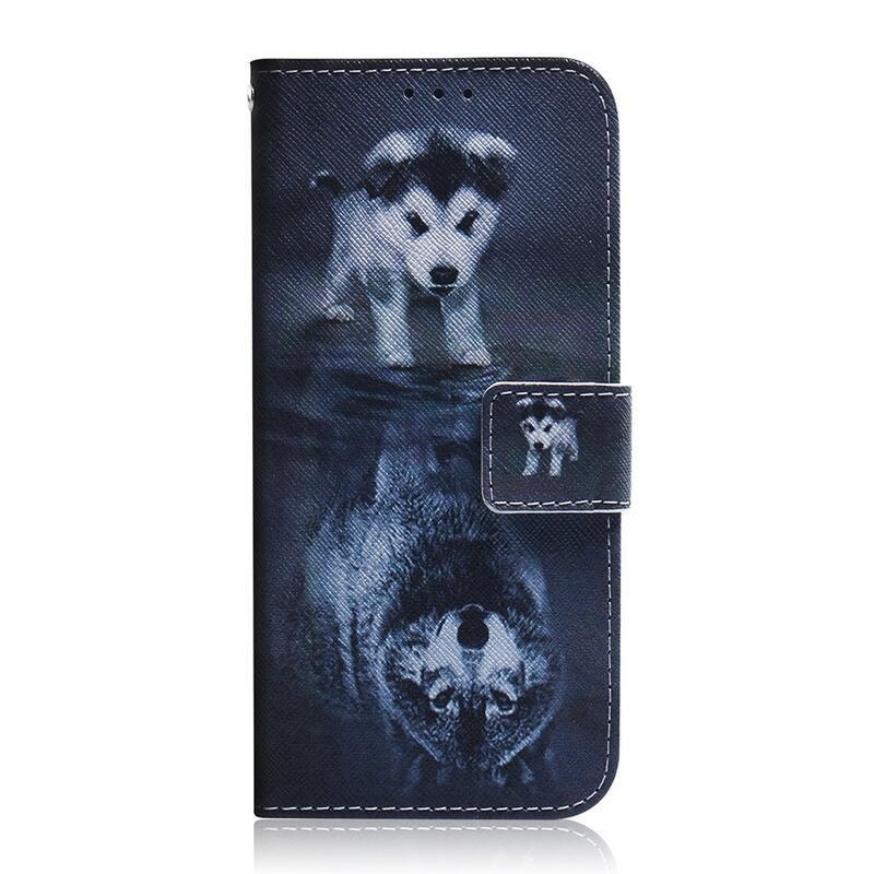 Print peněženkové pouzdro na mobil Xiaomi Redmi 10/Redmi 10 (2022) - pes a odraz vlka