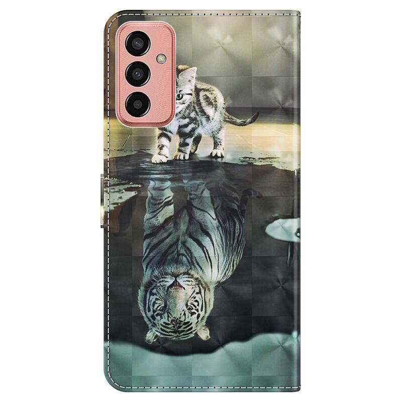 Print peněženkové pouzdro na Samsung Galaxy M13 - kočka a odraz tygra