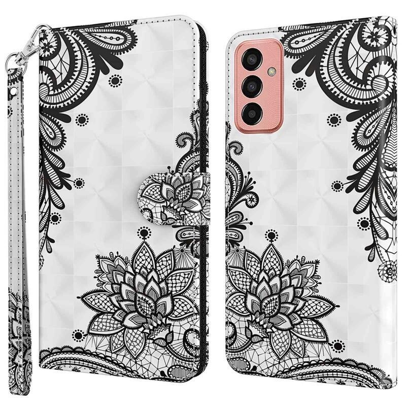 Print peněženkové pouzdro na Samsung Galaxy M13 - krajkový květ