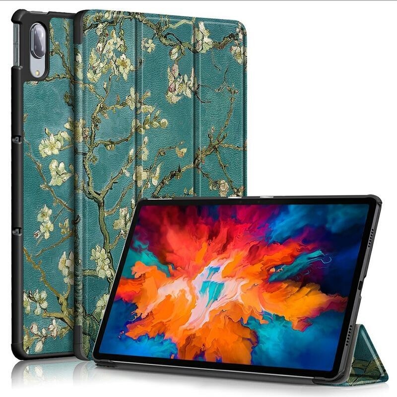 Print polohovatelné pouzdro na Lenovo Tab P11 Pro - bílé květy