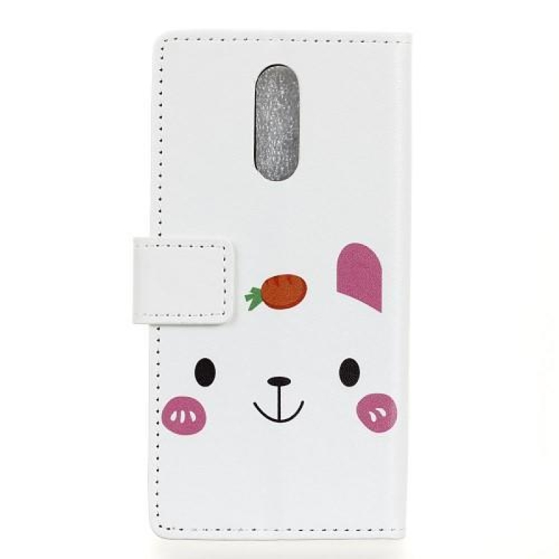 Print PU kožené peněženkové pouzdro na mobil Nokia 7.1 - roztomilý medvídek