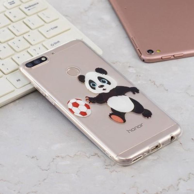 Print silikonový obal pro Honor 7C a Huawei Y7 Prime (2018) - panda s míčem
