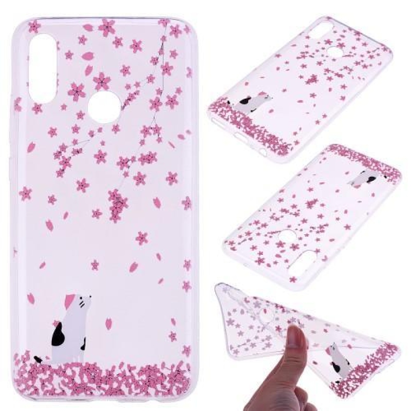 Printies gelový obal na mobil Honor 10 Lite a Huawei P Smart (2019) - růžové květy