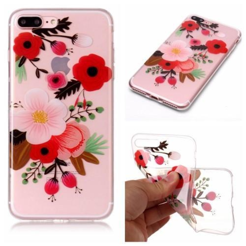 Printy gelový obal na iPhone 8 Plus a 7 Plus - květinový motiv