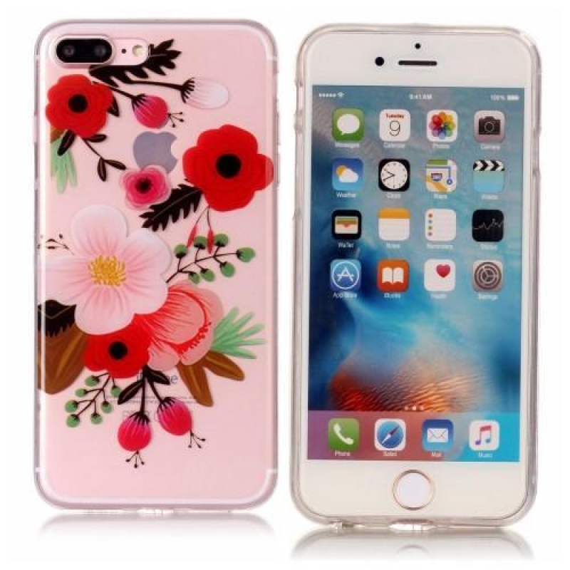 Printy gelový obal na iPhone 8 Plus a 7 Plus - květinový motiv