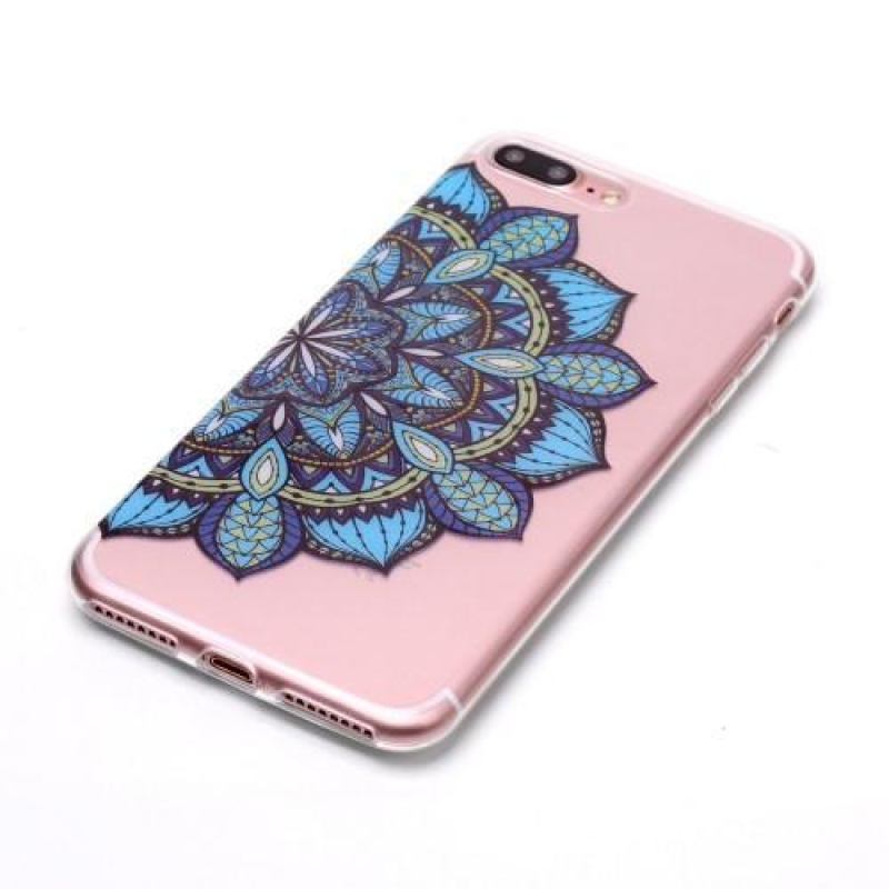 Printy gelový obal na iPhone 8 Plus a 7 Plus - modrý květ