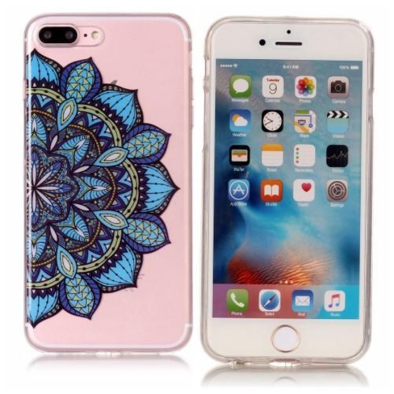 Printy gelový obal na iPhone 8 Plus a 7 Plus - modrý květ