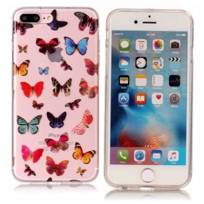 Printy gelový obal na iPhone 8 Plus a 7 Plus - motýlkové