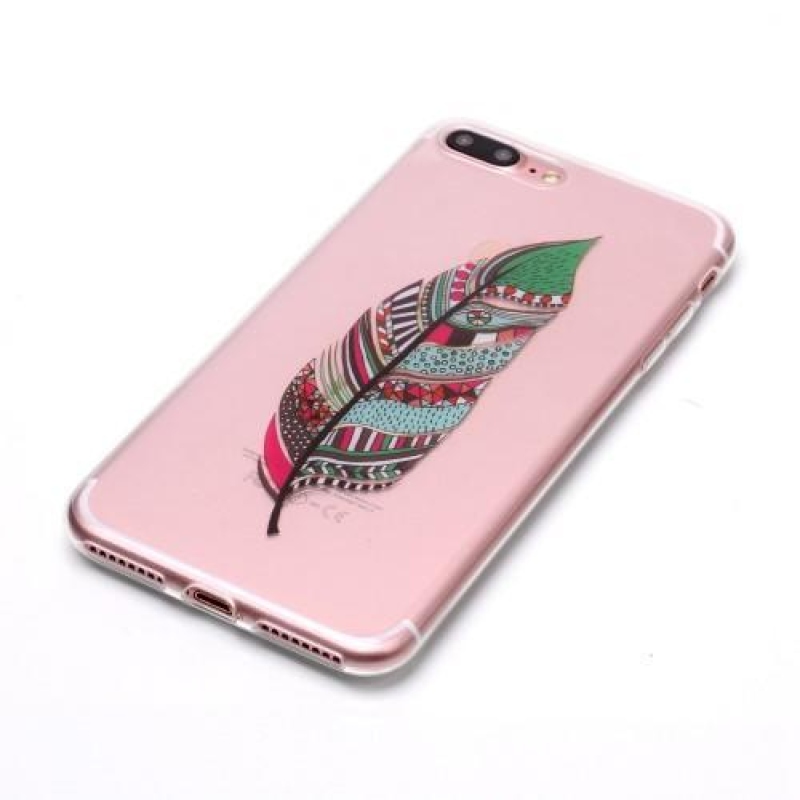 Printy gelový obal na iPhone 8 Plus a 7 Plus - pírko