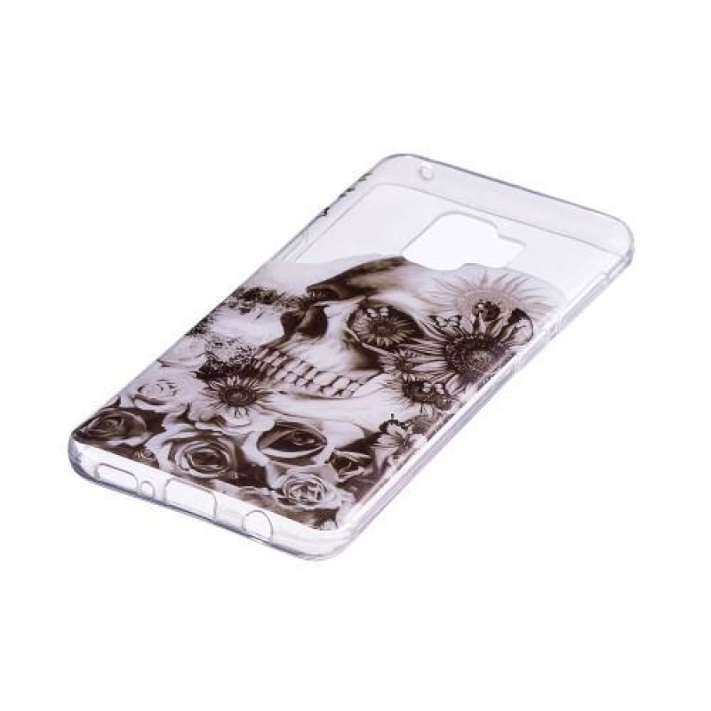 Printy gelový obal na Samsung Galaxy S9 - květinová lebka