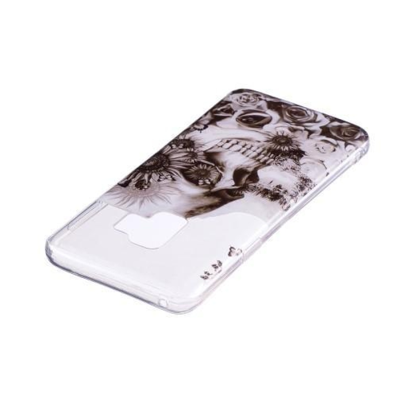 Printy gelový obal na Samsung Galaxy S9 - květinová lebka