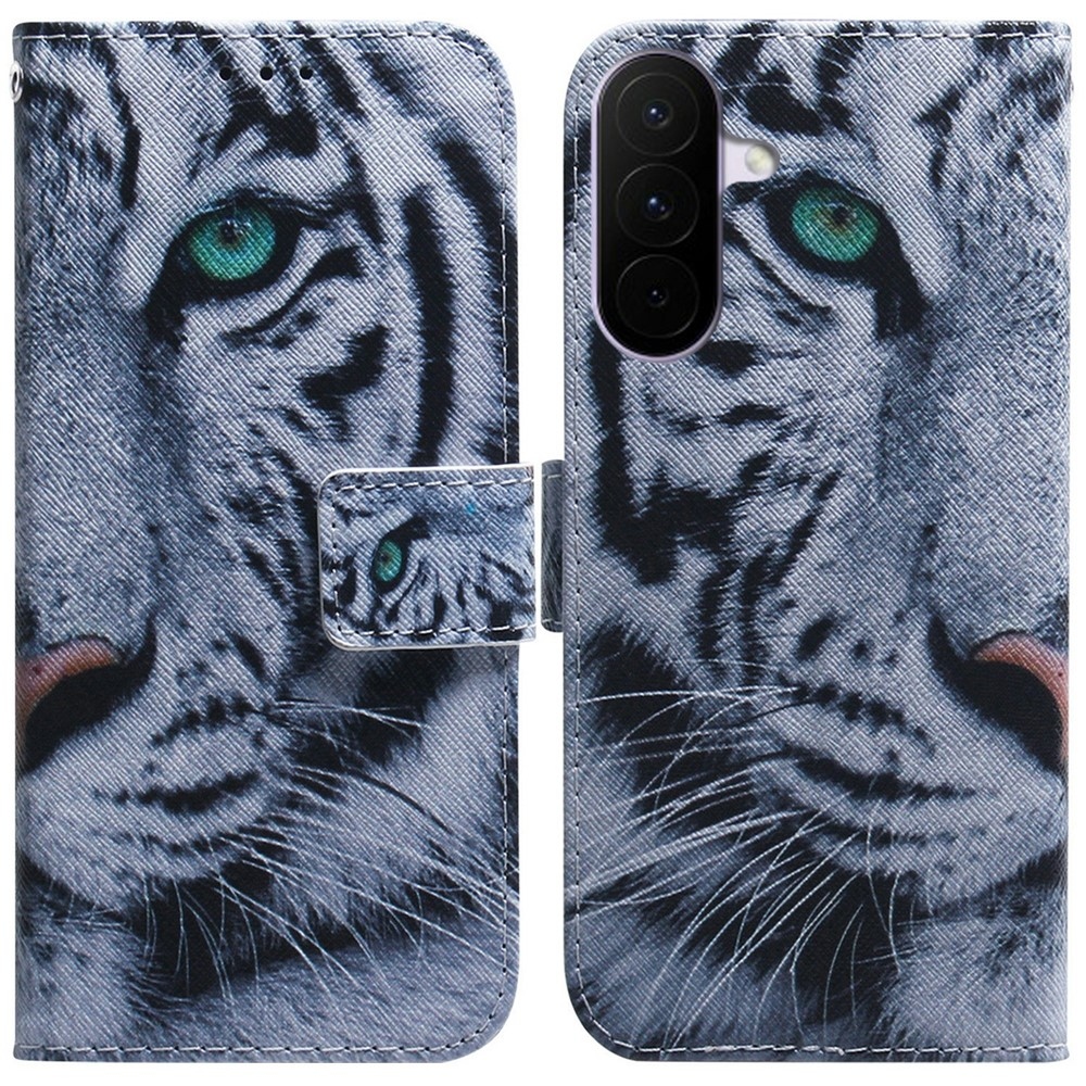 Printy knížkové pouzdro na Samsung Galaxy A27 - bílý tygr