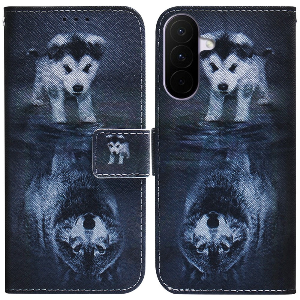 Printy knížkové pouzdro na Samsung Galaxy A27 - štěně a odraz vlka