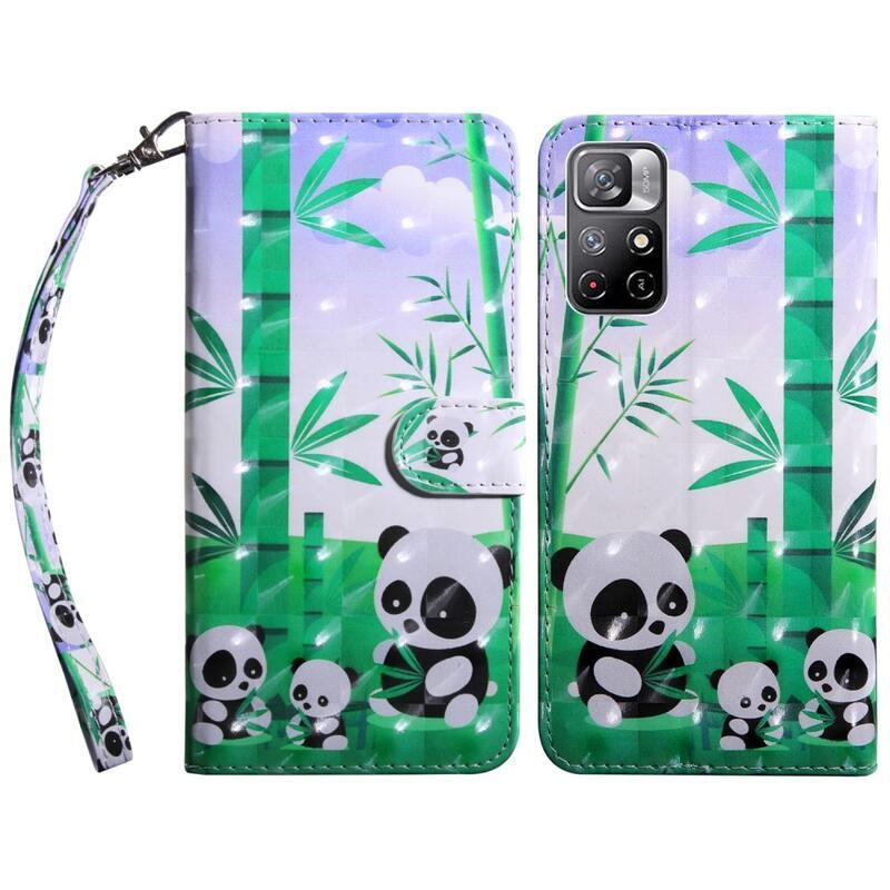 Printy peněženkové pouzdro na mobil Xiaomi Poco M4 Pro 5G/Redmi Note 11S 5G - pandy u bambusu