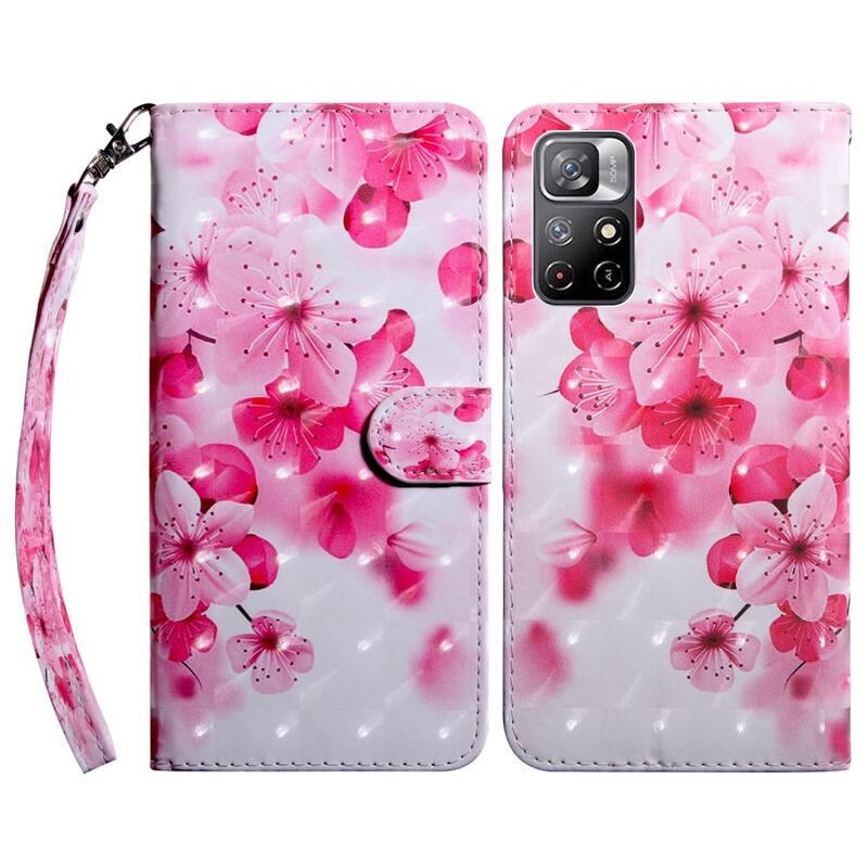 Printy peněženkové pouzdro na mobil Xiaomi Poco M4 Pro 5G/Redmi Note 11S 5G - růžové květy