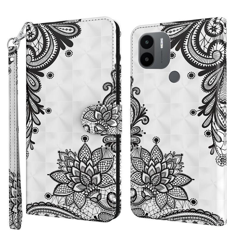 Printy peněženkové pouzdro na mobil Xiaomi Redmi A1+/A2+ - krajkový květ
