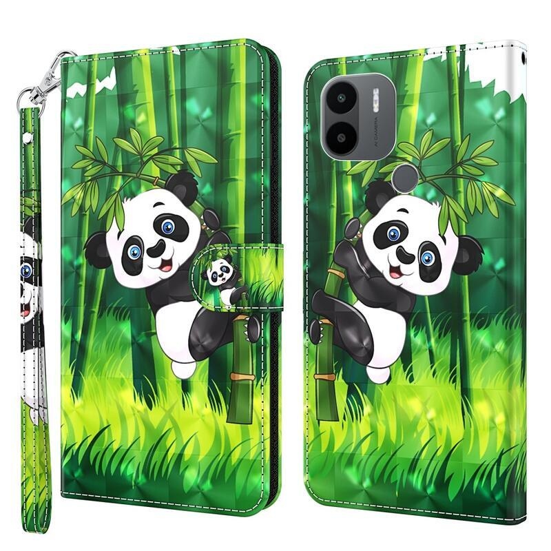 Printy peněženkové pouzdro na mobil Xiaomi Redmi A1+/A2+ - panda na bambusu