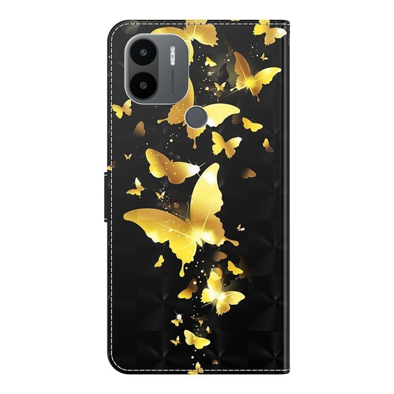 Printy peněženkové pouzdro na mobil Xiaomi Redmi A1+/A2+ - zlatí motýli