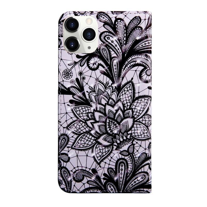 Printy peněženkové pouzdro na mobilní telefon iPhone 13 Pro Max - černá květina