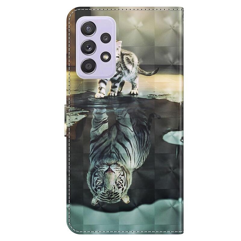 Printy peněženkové pouzdro pro mobil samsung Galaxy A33 5G - kočka a odraz tygra