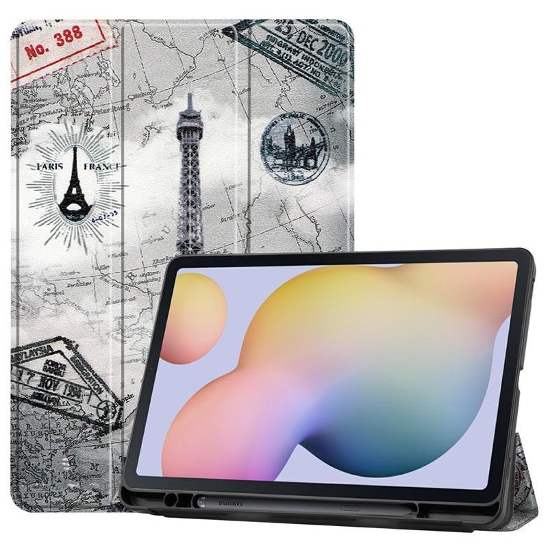Printy polohovatelné PU kožené pouzdro na tablet Samsung Galaxy Tab S7 - Eiffelova věž