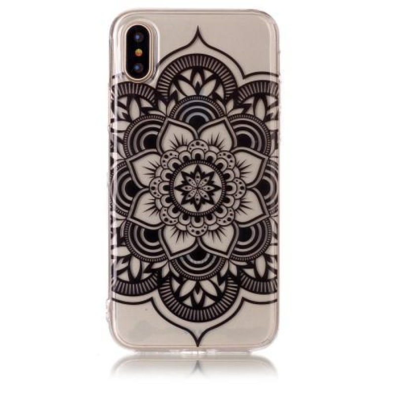 Printy průhledný gelový obal na iPhone X - lotus - průhledný