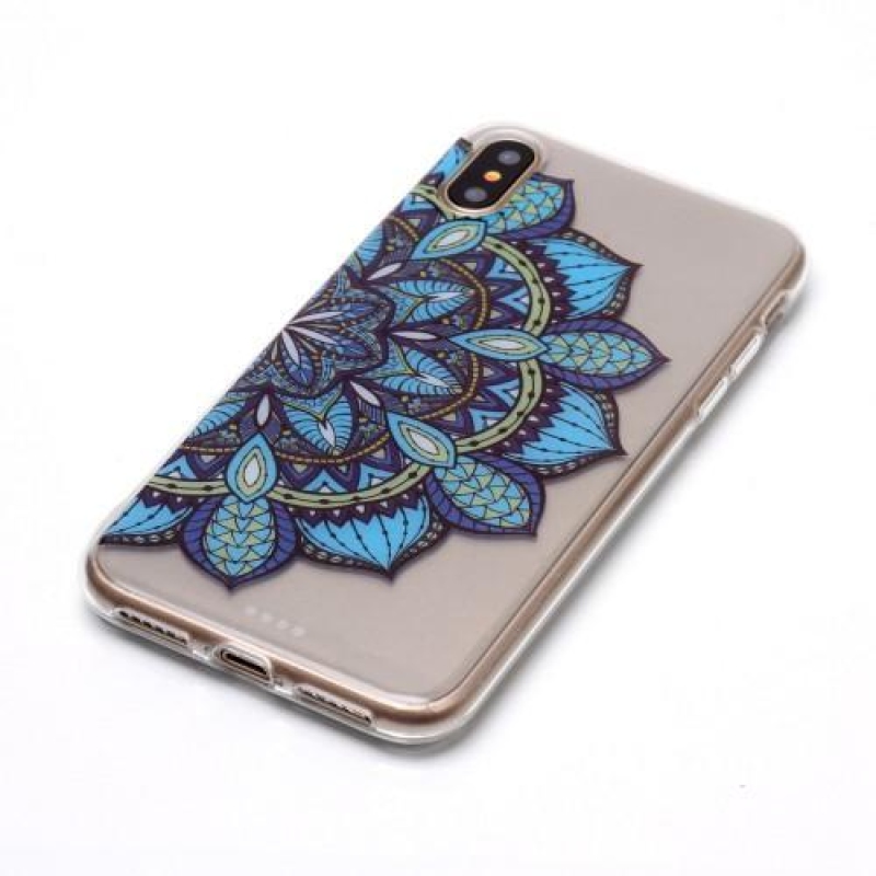 Printy průhledný gelový obal na iPhone X - mandala - průhledný