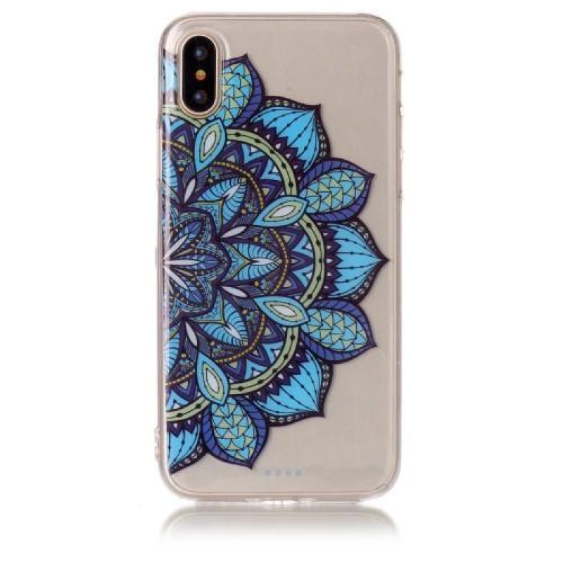Printy průhledný gelový obal na iPhone X - mandala - průhledný
