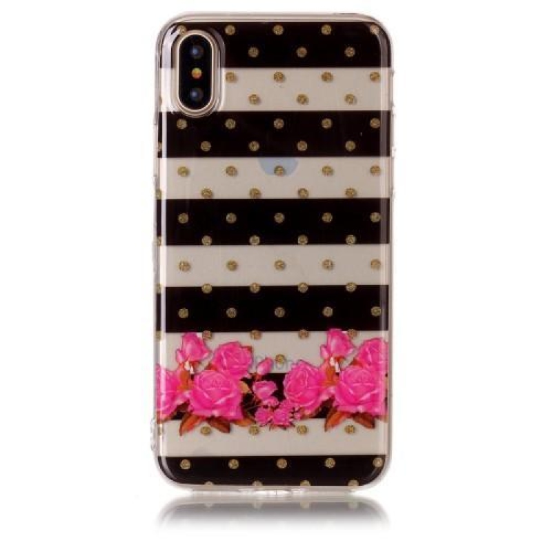 Printy průhledný gelový obal na iPhone X - stripes - průhledný