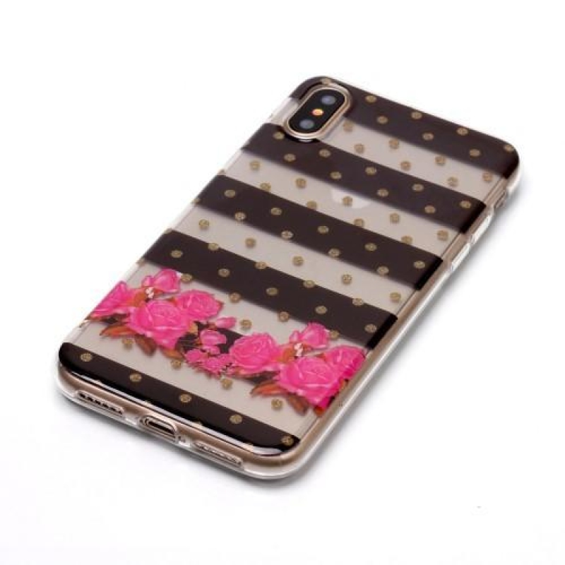 Printy průhledný gelový obal na iPhone X - stripes - průhledný
