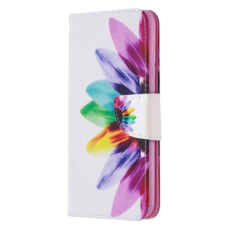 Printy PU kožené peněženkové pouzdro na mobil Honor 9X Lite - barevný květ
