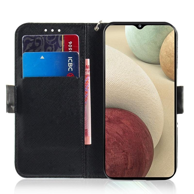 Printy PU kožené peněženkové pouzdro na mobil Samsung Galaxy A12/M12 - panda