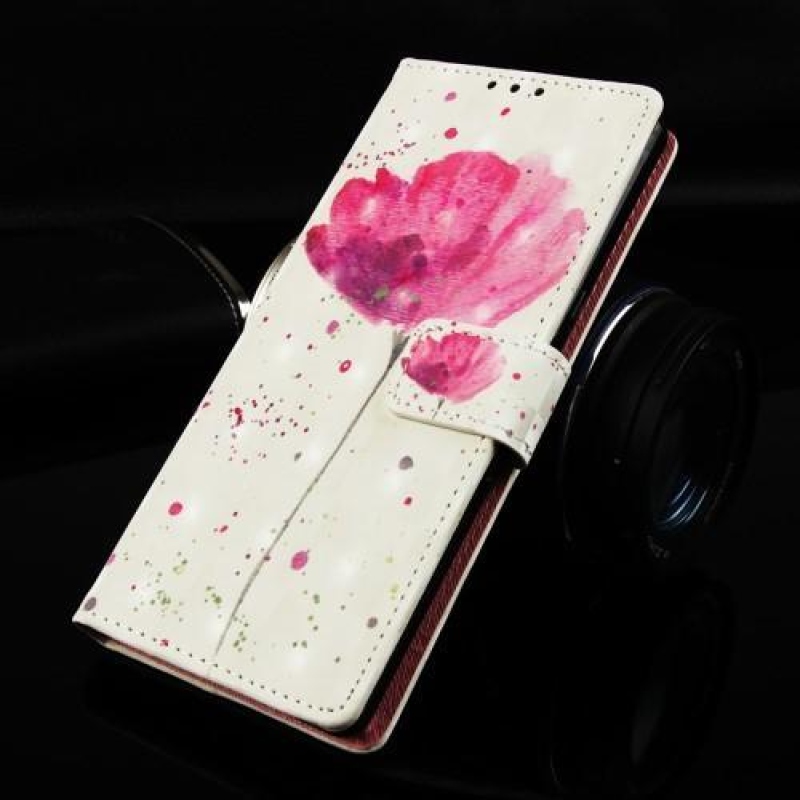 Printy PU kožené peněženkové pouzdro na Samsung Galaxy A70 - živé květiny
