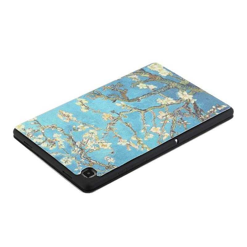 Printy PU kožené pouzdro na tablet Samsung Galaxy Tab A7 Lite 8.7 T220/T225 - bílé květy