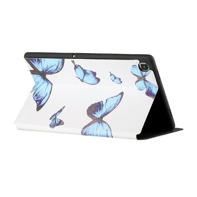 Printy PU kožené pouzdro na tablet Samsung Galaxy Tab A7 Lite 8.7 T220/T225 - modří motýli
