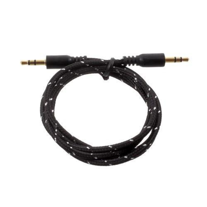 Prodlužovací tkaný audio kabel 3.5 mm jack/jack - 1m