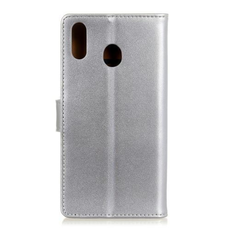 Protect PU kožené peněženkové pouzdro na mobil Samsung Galaxy A40 - stříbrný