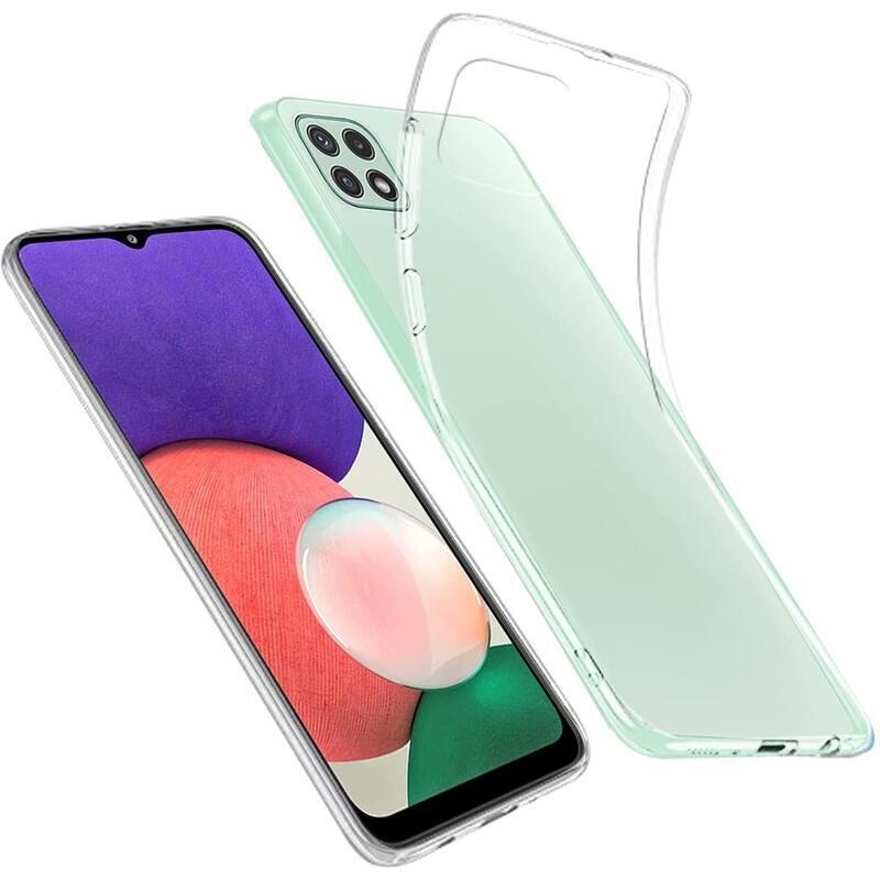 Průhledný gelový obal na mobilní telefon Samsung Galaxy A22 5G - průhledný