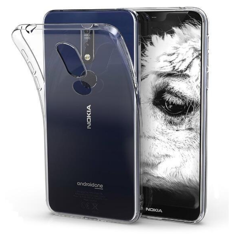 Průhledný gelový obal na Nokia 7.1 - průhledný