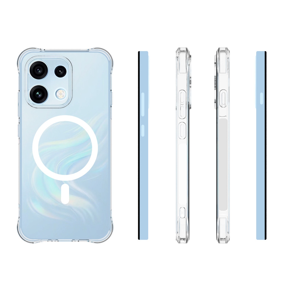 Průhledný gelový obal s MagSafe na Oppo Reno 16 FS 5G s vyztuženými rohy