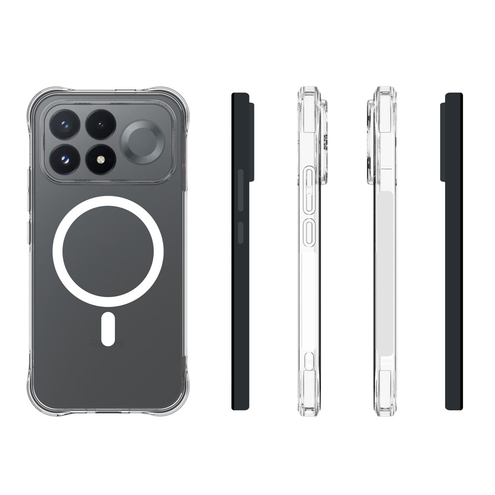 Průhledný gelový obal s MagSafe na Xiaomi Poco F9 Pro 5G s vyztuženými rohy