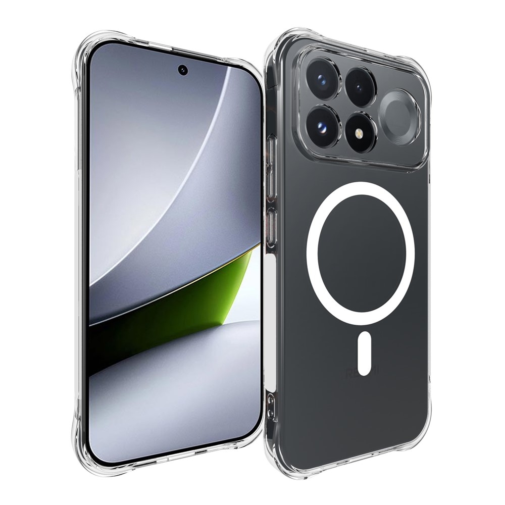 Průhledný gelový obal s MagSafe na Xiaomi Poco F9 Pro 5G s vyztuženými rohy