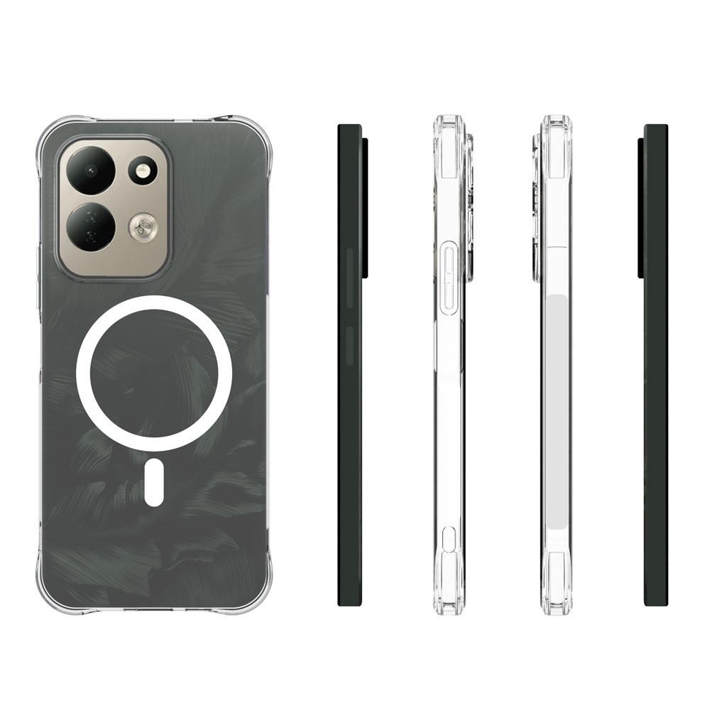 Průhledný gelový obal s MagSafe na Xiaomi Redmi 17 4G/5G s vyztuženými rohy